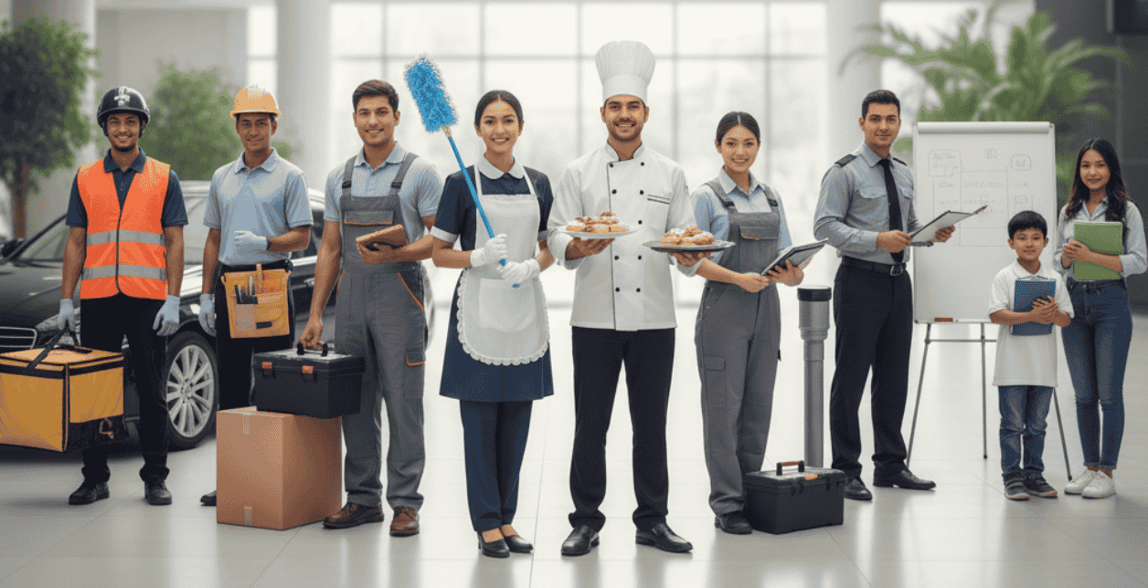 Professional workers providing various services near you